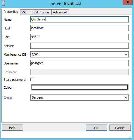 Qlik Sense Repository Database Connection